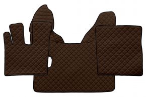 Tapis en simili cuir Q pour DAF XF 106 (01.2014-09.2021) - manuelle - Marron
