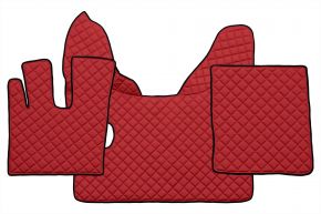 Tapis en simili cuir Q pour DAF XF 106 (01.2014-09.2021) - manuelle - Rouge