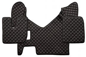 Tapis en simili cuir Q pour IVECO STRALIS HI-WAY (01.2013-12.2016) - manuelle - Noir/rouge
