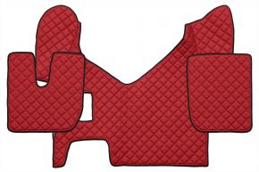 Tapis en simili cuir Q pour IVECO STRALIS HI-WAY (01.2013-12.2016) - manuelle - Rouge