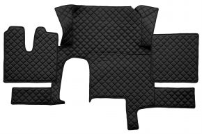 Tapis en simili cuir Q pour MAN TGX (01.2007-12.2017) - automatique - un tiroir - Noir