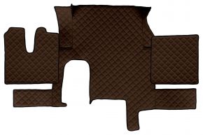 Tapis en simili cuir Q pour MAN TGX (01.2007-12.2017) - automatique - un tiroir - Marron