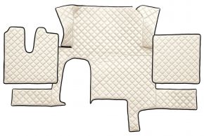 Tapis en simili cuir Q pour MAN TGX (01.2007-12.2017) - automatique - un tiroir - Beige clair