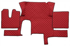 Tapis en simili cuir Q pour MAN TGX (01.2007-12.2017) - automatique - un tiroir - Rouge