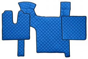 Tapis en simili cuir Q pour MAN TGX (01.2007-12.2017) - manuelle - deux tiroirs - Bleu