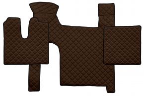 Tapis en simili cuir Q pour MAN TGX (01.2007-12.2017) - manuelle - deux tiroirs - Marron