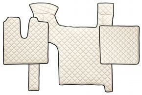 Tapis en simili cuir Q pour MAN TGX (01.2007-12.2017) - manuelle - deux tiroirs - Beige clair