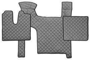 Tapis en simili cuir Q pour MAN TGX (01.2007-12.2017) - manuelle - deux tiroirs - Gris