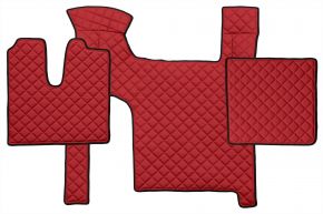 Tapis en simili cuir Q pour MAN TGX (01.2007-12.2017) - manuelle - deux tiroirs - Rouge