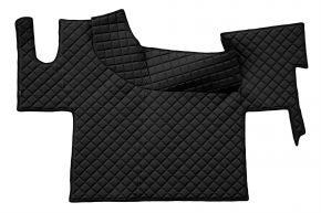 Tapis en simili cuir Q pour RENAULT T (dès 01.2014) - plancher plat - Noir