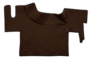 Tapis en simili cuir Q pour RENAULT T (dès 01.2014) - plancher plat - Marron
