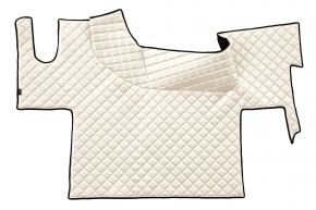Tapis en simili cuir Q pour RENAULT T (dès 01.2014) - plancher plat - Beige clair