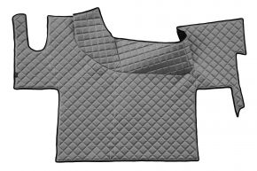Tapis en simili cuir Q pour RENAULT T (dès 01.2014) - plancher plat - Gris