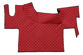 Tapis en simili cuir Q pour RENAULT T (dès 01.2014) - plancher plat - Rouge