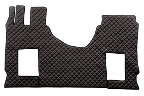 Tapis en simili cuir Q pour MERCEDES ACTROS MP 5 (dès 01.2019) - siège passager pneumatique - Noir/rouge