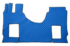 Tapis en simili cuir Q pour MERCEDES ACTROS MP 5 (dès 01.2019) - siège passager pneumatique - Bleu
