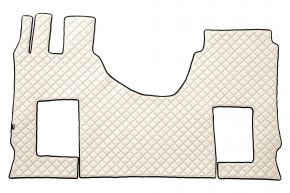 Tapis en simili cuir Q pour MERCEDES ACTROS MP 5 (dès 01.2019) - siège passager pneumatique - Beige clair