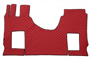 Tapis en simili cuir Q pour MERCEDES ACTROS MP 5 (dès 01.2019) - siège passager pneumatique - Rouge
