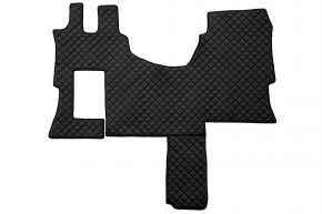 Tapis en simili cuir Q pour MERCEDES ACTROS MP 4 (01.2011-12.2018) - cabine SOLO-STAR - Noir