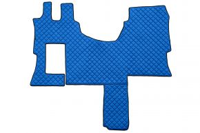 Tapis en simili cuir Q pour MERCEDES ACTROS MP 4 (01.2011-12.2018) - cabine SOLO-STAR - Bleu