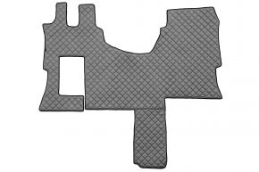 Tapis en simili cuir Q pour MERCEDES ACTROS MP 4 (01.2011-12.2018) - cabine SOLO-STAR - Gris