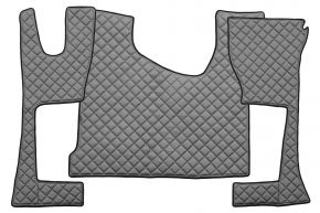 Tapis en simili cuir Q pour MERCEDES ACTROS MP 4 (01.2011-12.2018) - cabine étroite (230 cm) - compartiment de rangement plus grand - Gris