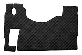Tapis en simili cuir Q pour MERCEDES ACTROS MP 3 (01.2007-12.2010) - plancher plat - siège passager rabattable - Noir