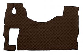 Tapis en simili cuir Q pour MERCEDES ACTROS MP 3 (01.2007-12.2010) - plancher plat - siège passager rabattable - Marron