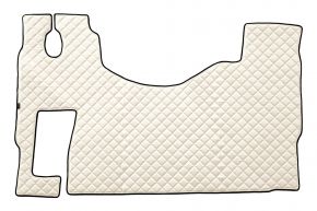 Tapis en simili cuir Q pour MERCEDES ACTROS MP 3 (01.2007-12.2010) - plancher plat - siège passager rabattable - Beige clair