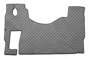 Tapis en simili cuir Q pour MERCEDES ACTROS MP 3 (01.2007-12.2010) - plancher plat - siège passager rabattable - Gris