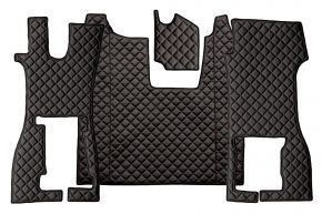 Tapis en simili cuir Q pour SCANIA R NEXTGEN (dès 01.2017) - siège passager rabattable - Noir/rouge