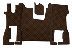 Tapis en simili cuir Q pour SCANIA R NEXTGEN (dès 01.2017) - siège passager rabattable - Marron