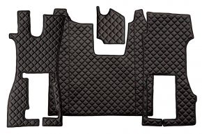 Tapis en simili cuir Q pour SCANIA R NEXTGEN (dès 01.2017) - siège passager pneumatique - Noir/rouge