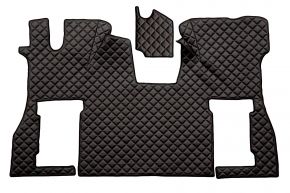 Tapis en simili cuir Q pour SCANIA S NEXTGEN (dès 01.2017) - siège passager pneumatique - Noir/rouge