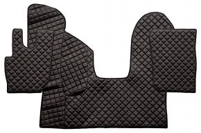 Tapis en simili cuir Q pour DAF CF (01.2013-12.2020) - automatique - Noir/rouge