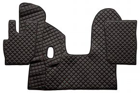 Tapis en simili cuir Q pour DAF CF (01.2013-12.2020) - manuelle - Noir/rouge