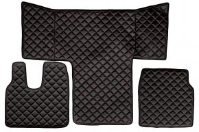 Tapis en simili cuir Q pour MAN TGL (01.2013-12.2019) - Noir/rouge