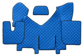 Tapis en simili cuir Q pour IVECO STRALIS HI-WAY (01.2013-12.2016) - automatique - version avec réfrigérateur - Bleu