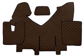 Tapis en simili cuir Q pour IVECO STRALIS HI-WAY (01.2013-12.2016) - automatique - version avec réfrigérateur - Marron