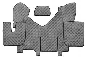 Tapis en simili cuir Q pour IVECO STRALIS HI-WAY (01.2013-12.2016) - automatique - version avec réfrigérateur - Gris