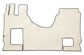 Tapis en simili cuir Q pour MERCEDES ACTROS MP 5 (dès 01.2019) - manuelle - siège passager rabattable - Beige clair