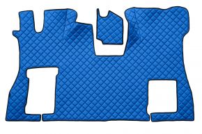 Tapis en simili cuir Q pour SCANIA S NEXTGEN (dès 01.2017) - plancher plat - siège passager rabattable - Bleu