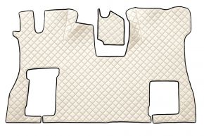 Tapis en simili cuir Q pour SCANIA S NEXTGEN (dès 01.2017) - plancher plat - siège passager rabattable - Beige clair