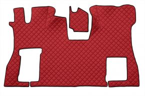 Tapis en simili cuir Q pour SCANIA S NEXTGEN (dès 01.2017) - plancher plat - siège passager rabattable - Rouge