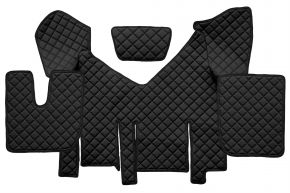 Tapis en simili cuir Q pour IVECO STRALIS XP (01.2016-12.2019) - automatique - Noir