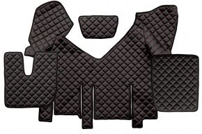 Tapis en simili cuir Q pour IVECO STRALIS XP (01.2016-12.2019) - automatique - Noir/rouge