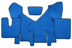 Tapis en simili cuir Q pour IVECO STRALIS XP (01.2016-12.2019) - automatique - Bleu