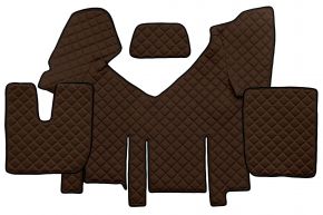 Tapis en simili cuir Q pour IVECO STRALIS XP (01.2016-12.2019) - automatique - Marron