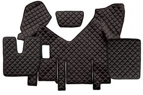 Tapis en simili cuir Q pour IVECO STRALIS XP (01.2016-12.2019) - manuelle - Noir/rouge