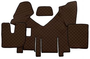 Tapis en simili cuir Q pour IVECO STRALIS XP (01.2016-12.2019) - manuelle - Marron